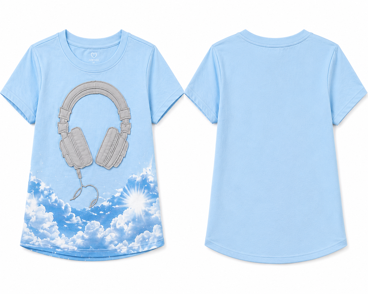 Grey headphone tee